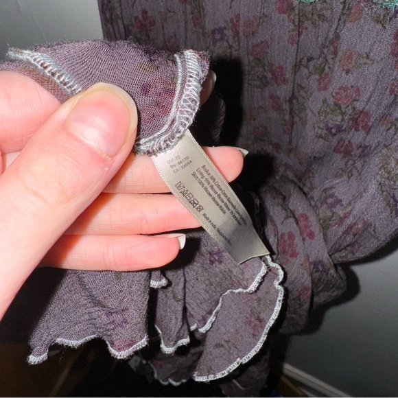 Free People Adella Slip Dress Floral Asymmetrical Short Dress Lace Ruffle - Picture 7 of 9